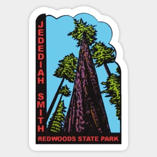 Jedediah Smith Redwoods State Park California Vintage Sticker